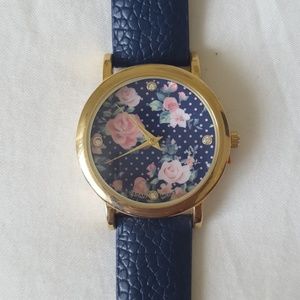 Cute Blue Floral Watch